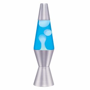 11.5″ LAVA Lamp  – White/Blue/Silver